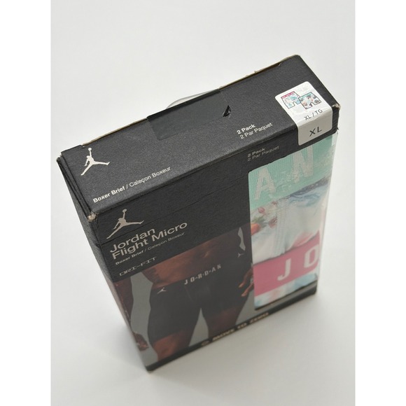 Jordan Flight Micro Boxer Briefs 2 Pack Dri Fit Mens XL White - Picture 4 of 4